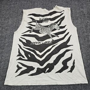 Vintage Ted Nugent Shirt Mens‎ Large Zebra Kick Ass Rock N Roll Tank 80s